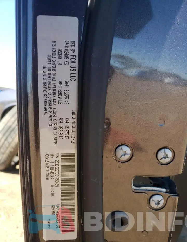 2C3CDZBT3KH756485 Photo# 13