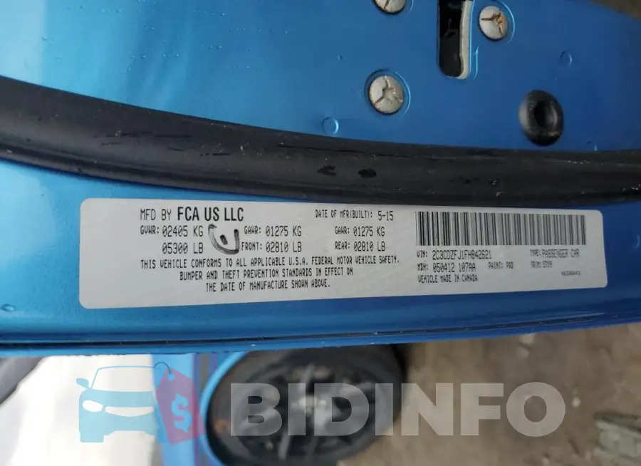 2C3CDZFJ1FH842621 Photo# 12
