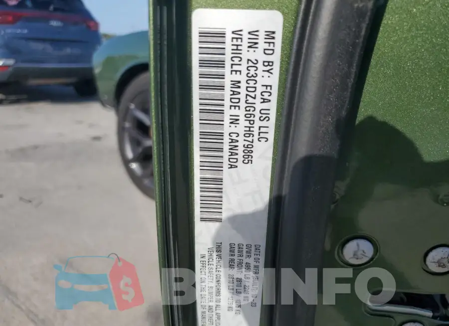 2C3CDZJG6PH679865 Photo# 13