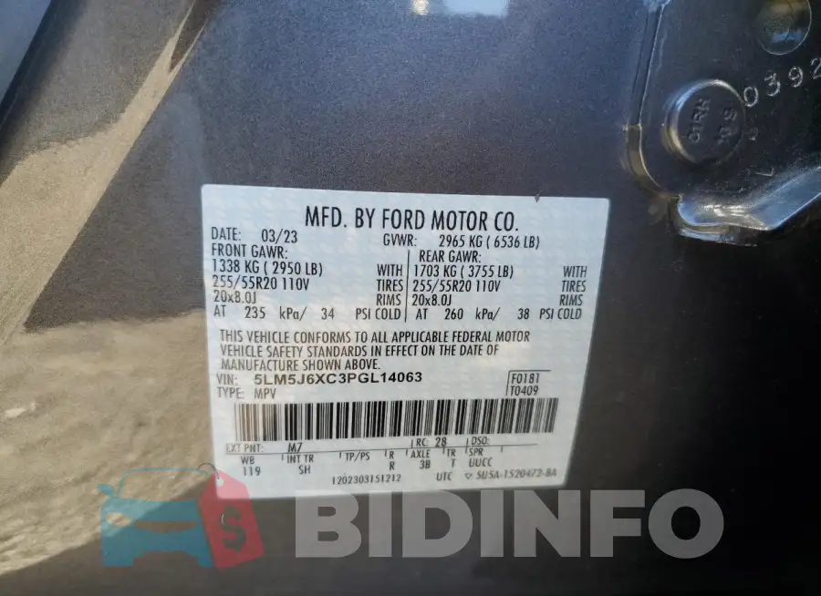 5LM5J6XC3PGL14063 Photo# 13