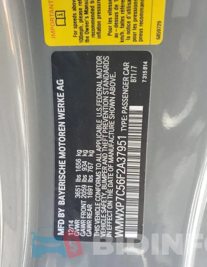 WMWXP7C56F2A37951 Photo# 12