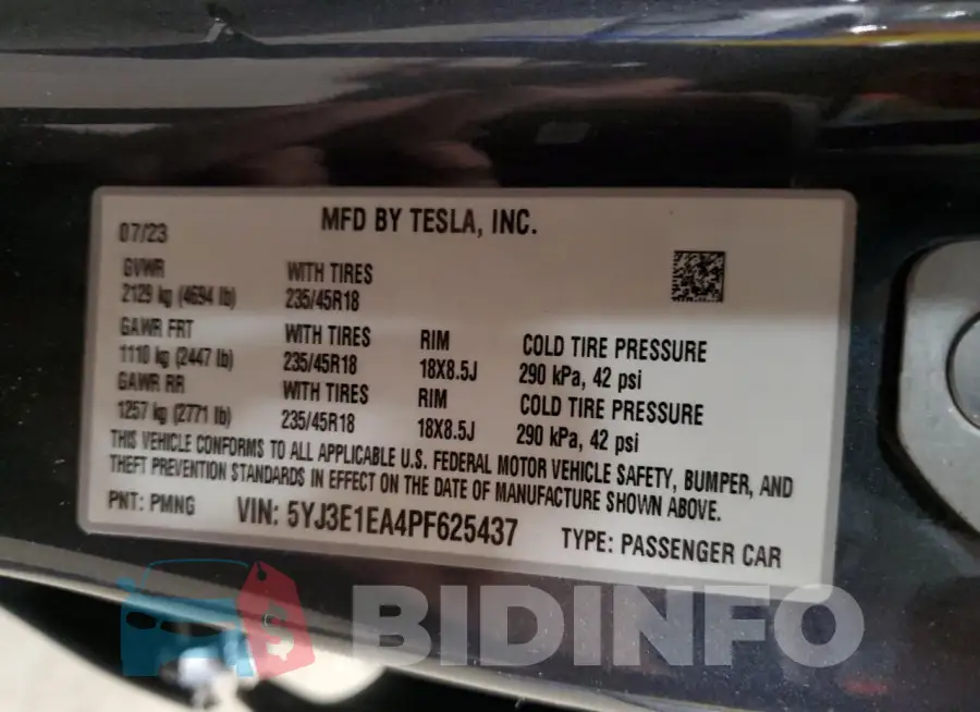 5YJ3E1EA4PF625437 Photo# 12
