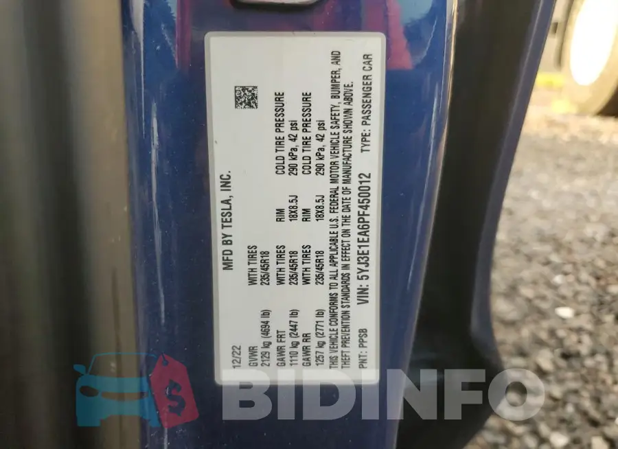 5YJ3E1EA6PF450012 Photo# 12