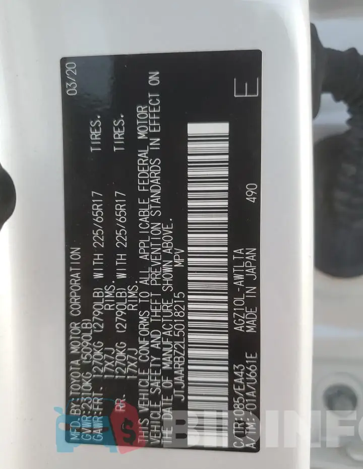 JTJAARBZ2L5018215 Photo# 13