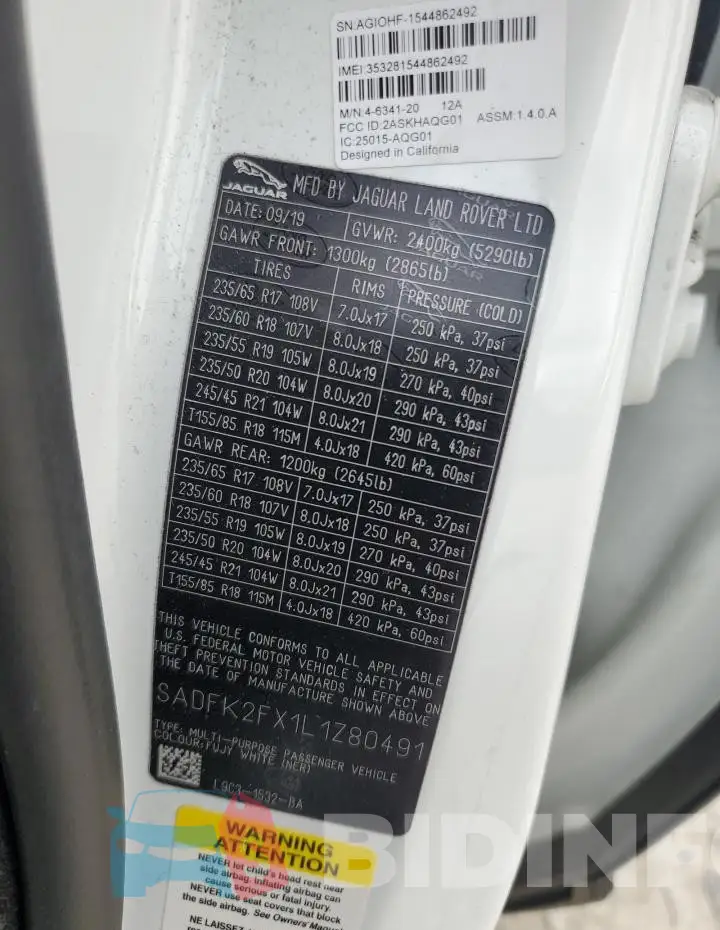 SADFK2FX1L1Z80491 Photo# 14