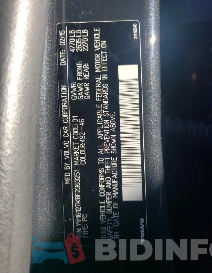 YV1612TK8F2363251 Photo# 12