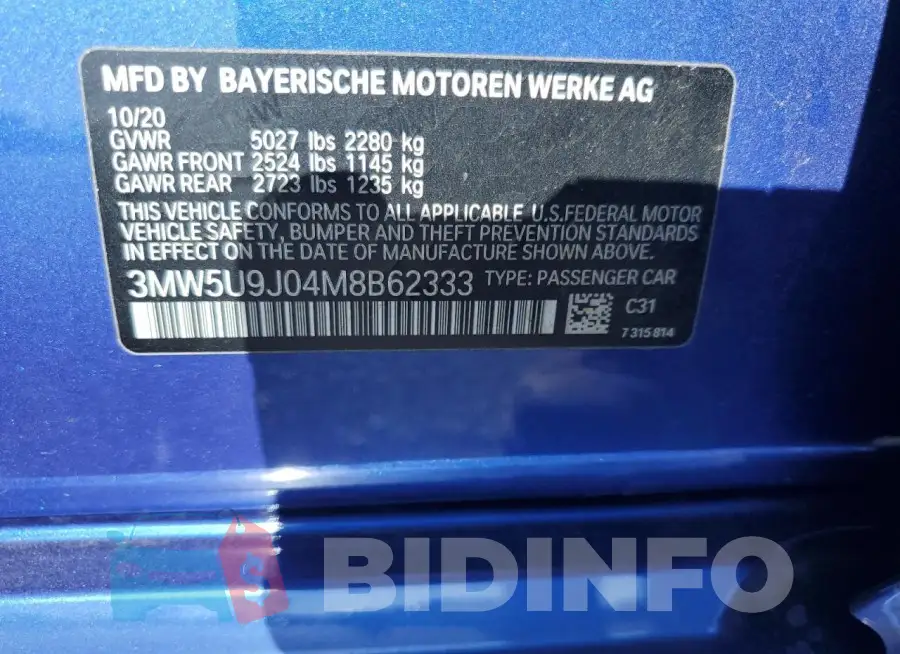 3MW5U9J04M8B62333 Photo# 12