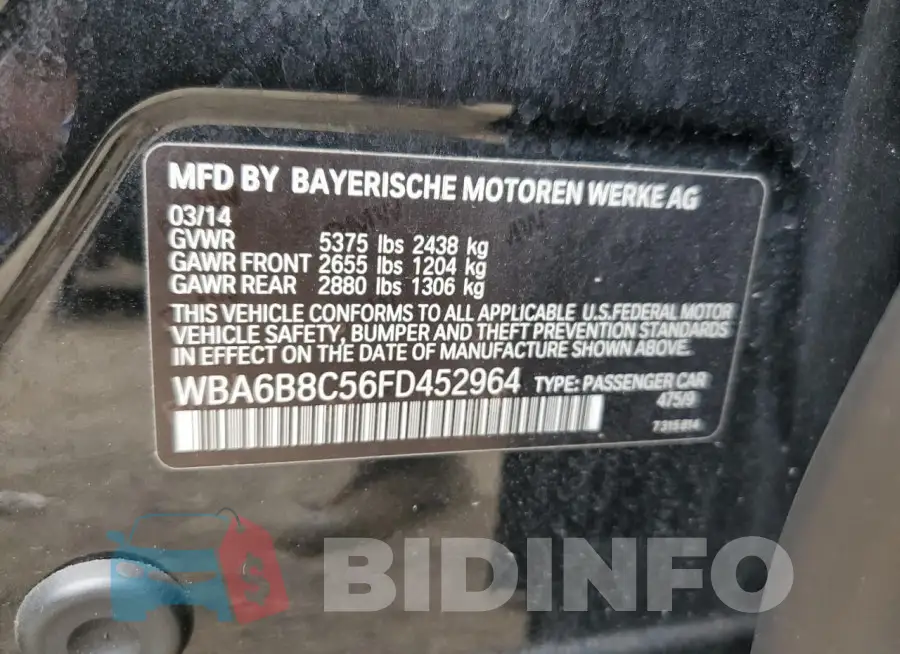 WBA6B8C56FD452964 Photo# 12