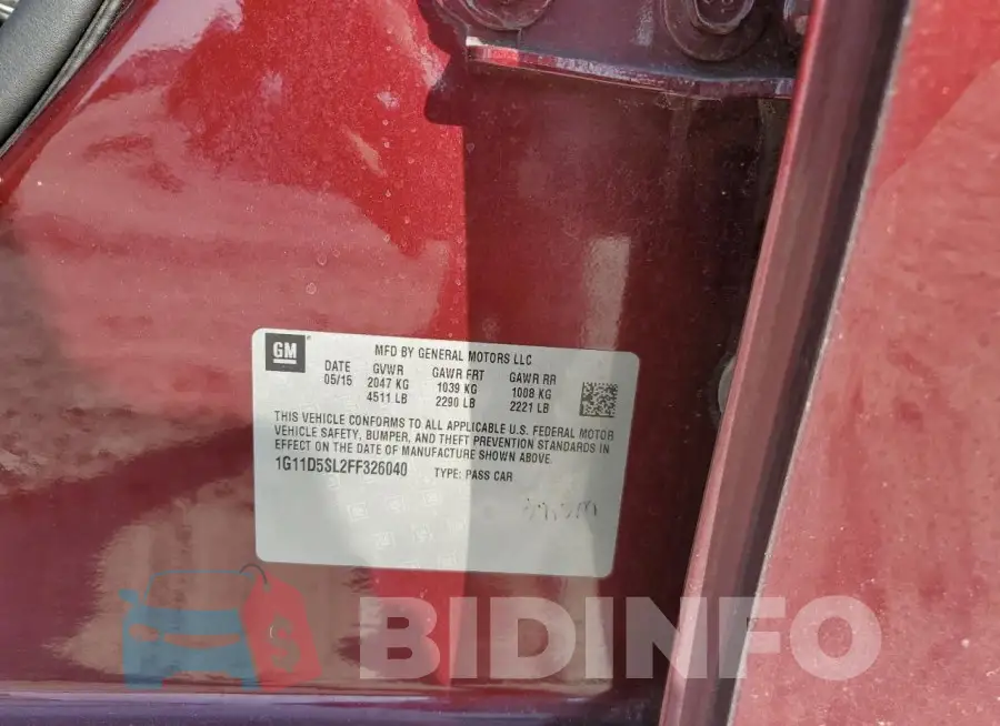 1G11D5SL2FF326040 Photo# 13