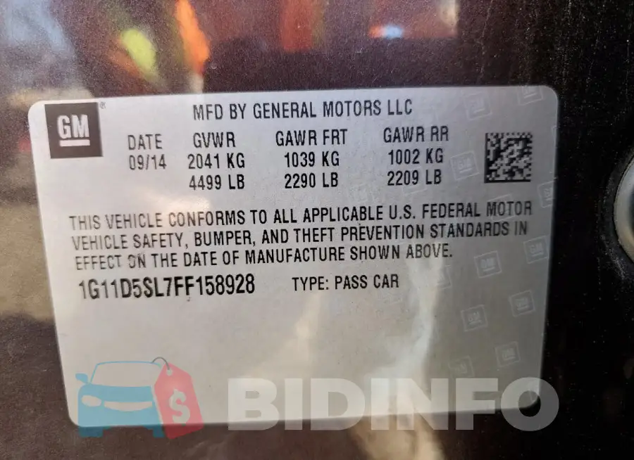 1G11D5SL7FF158928 Photo# 12