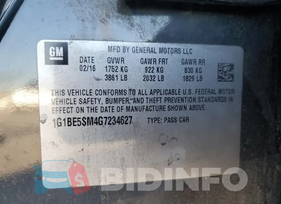 1G1BE5SM4G7234627 Photo# 12