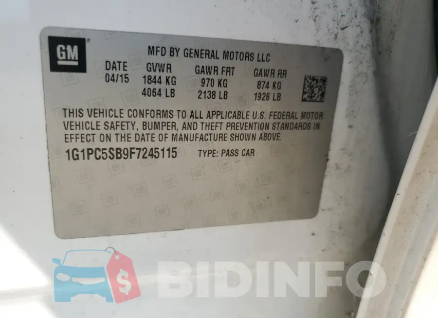 1G1PC5SB9F7245115 Photo# 13