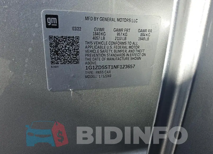 1G1ZD5ST1NF123657 Photo# 12