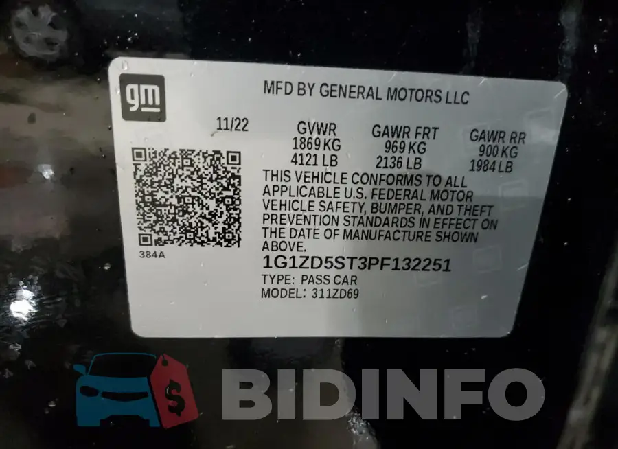1G1ZD5ST3PF132251 Photo# 12