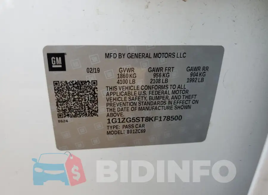 1G1ZG5ST8KF178500 Photo# 13