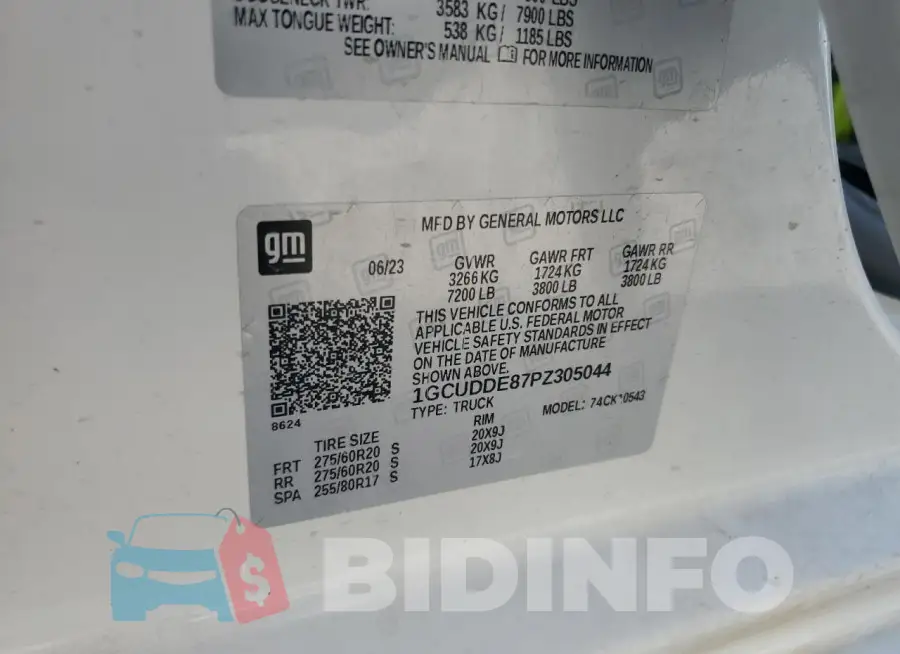 1GCUDDE87PZ305044 Photo# 12
