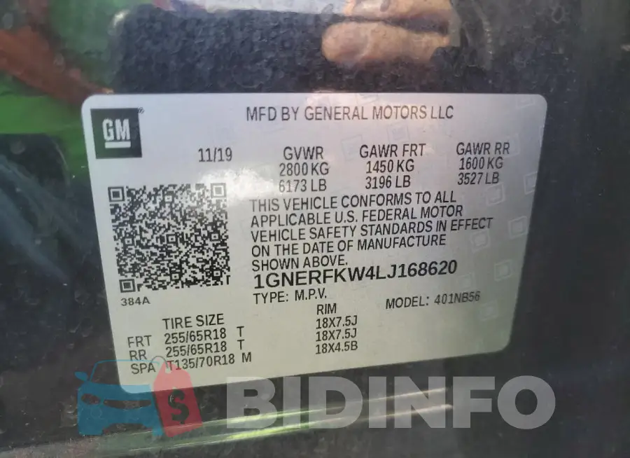 1GNERFKW4LJ168620 Photo# 13