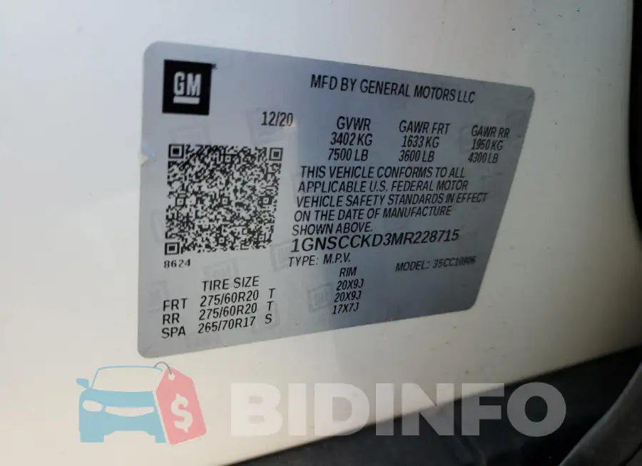 1GNSCCKD3MR228715 Photo# 13
