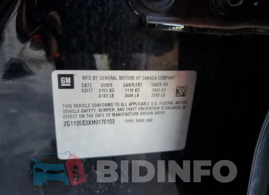 2G1105S3XH9176153 Photo# 12