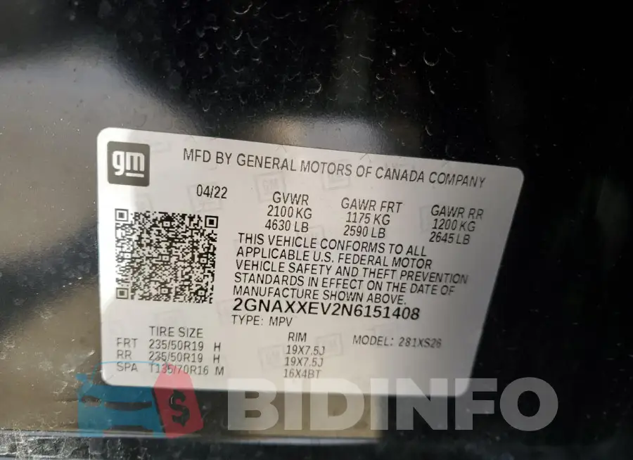 2GNAXXEV2N6151408 Photo# 13