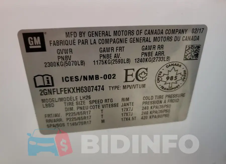 2GNFLFEKXH6307474 Photo# 13