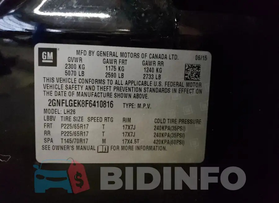 2GNFLGEK8F6410816 Photo# 13