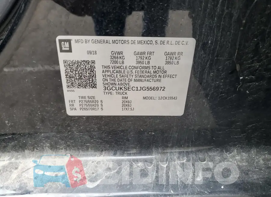 3GCUKSEC1JG556972 Photo# 12
