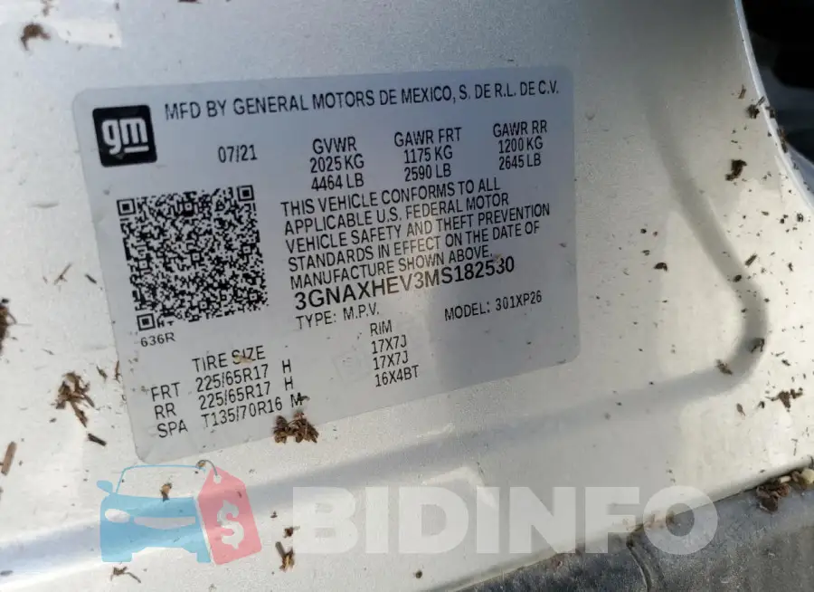 3GNAXHEV3MS182530 Photo# 13