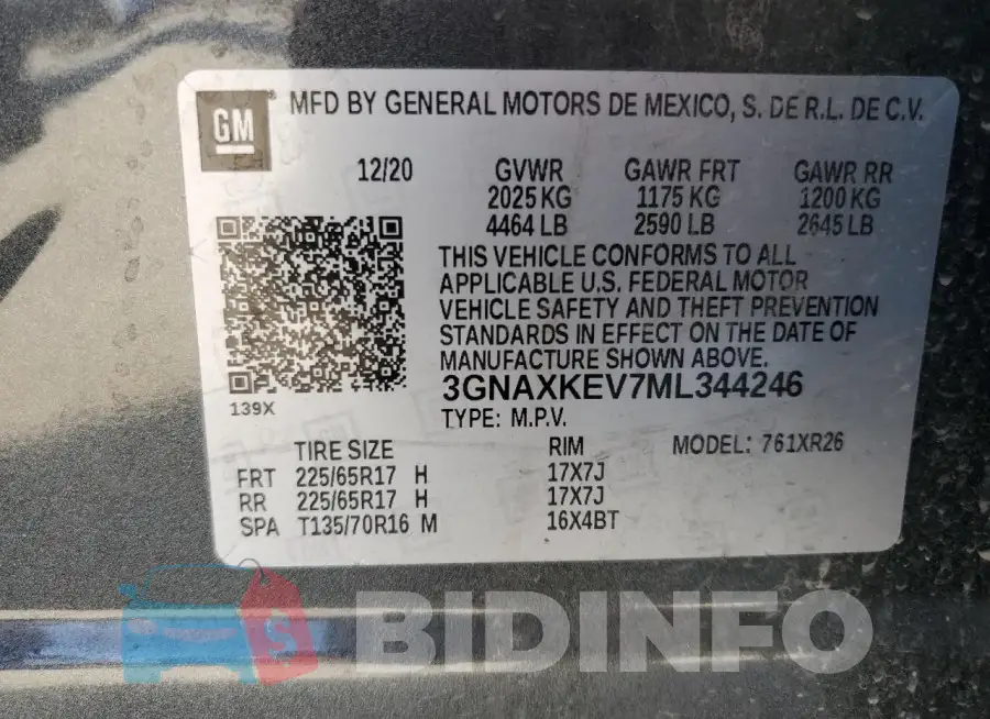 3GNAXKEV7ML344246 Photo# 14