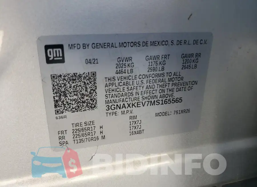 3GNAXKEV7MS165565 Photo# 13