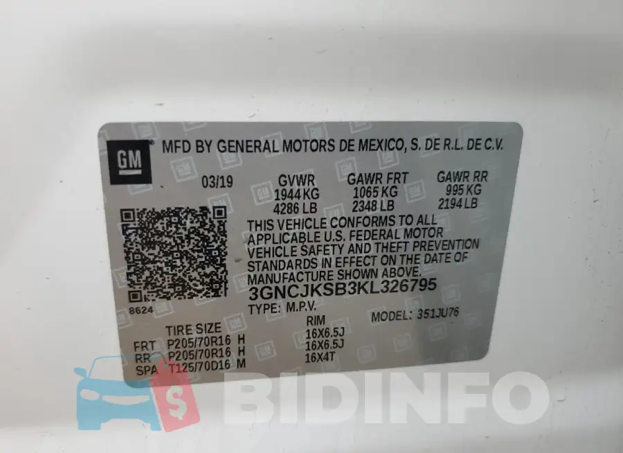 3GNCJKSB3KL326795 Photo# 12