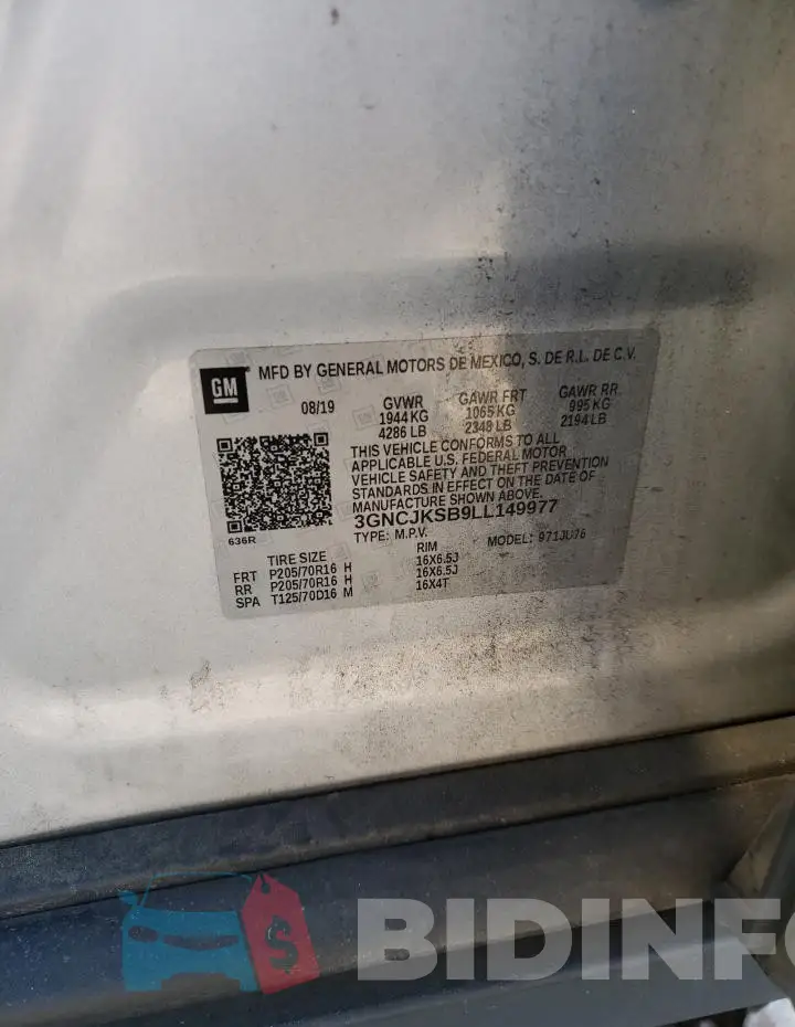 3GNCJKSB9LL149977 Photo# 13