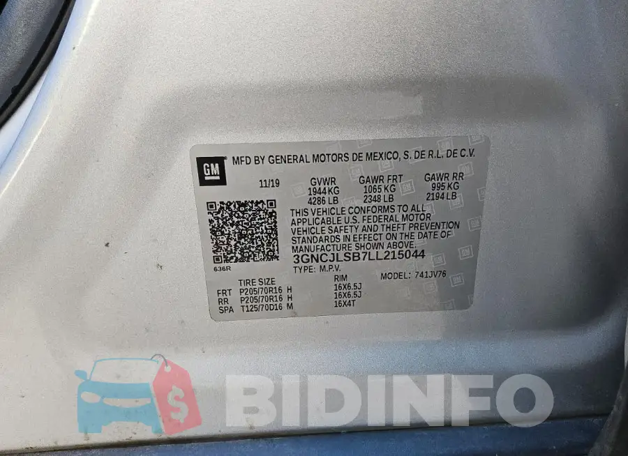 3GNCJLSB7LL215044 Photo# 12