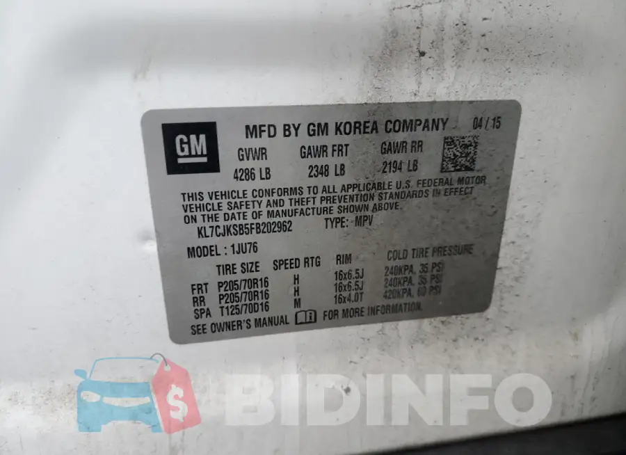 KL7CJKSB5FB202962 Photo# 13