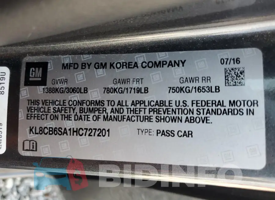 KL8CB6SA1HC727201 Photo# 13