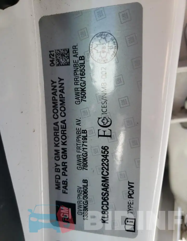 KL8CD6SA6MC223456 Photo# 13