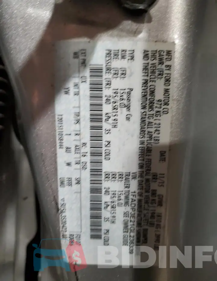 1FADP3E21GL236339 Photo# 12