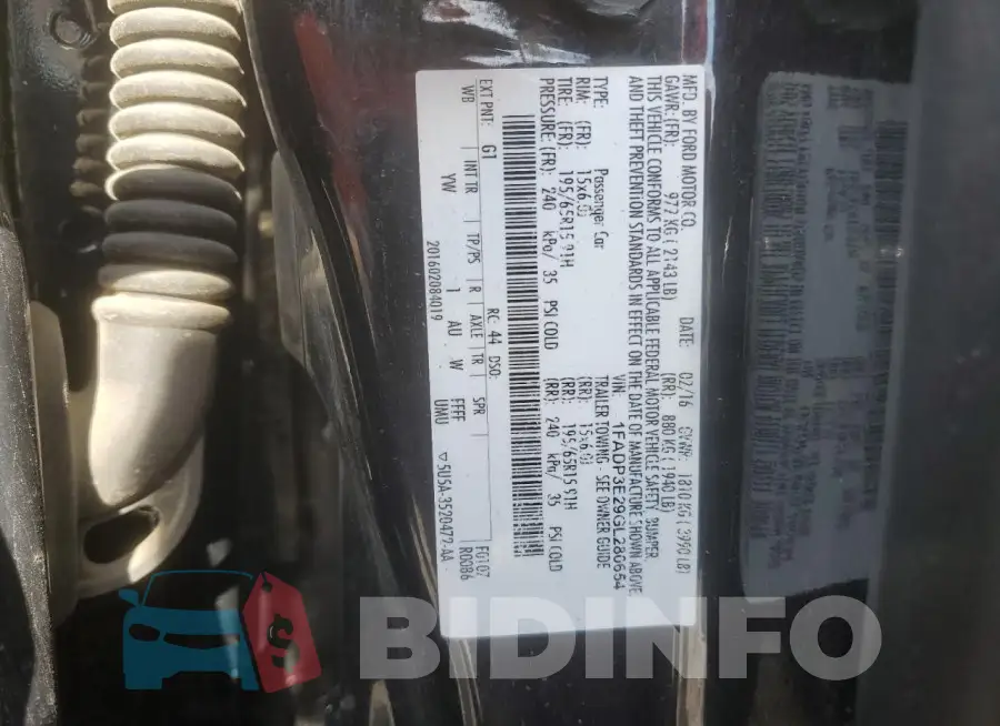 1FADP3E29GL280654 Photo# 13