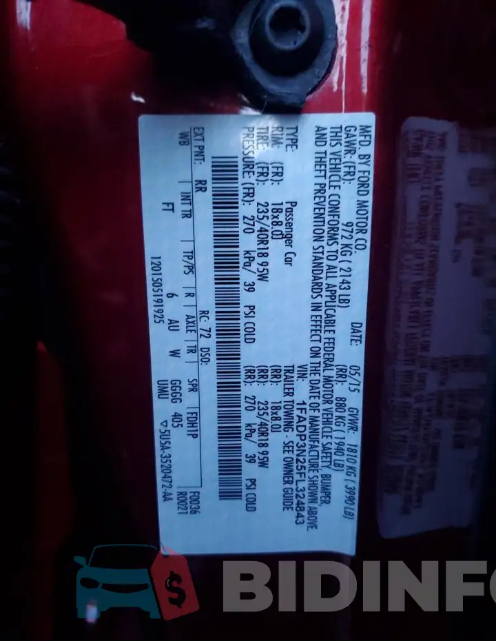 1FADP3N25FL324843 Photo# 12