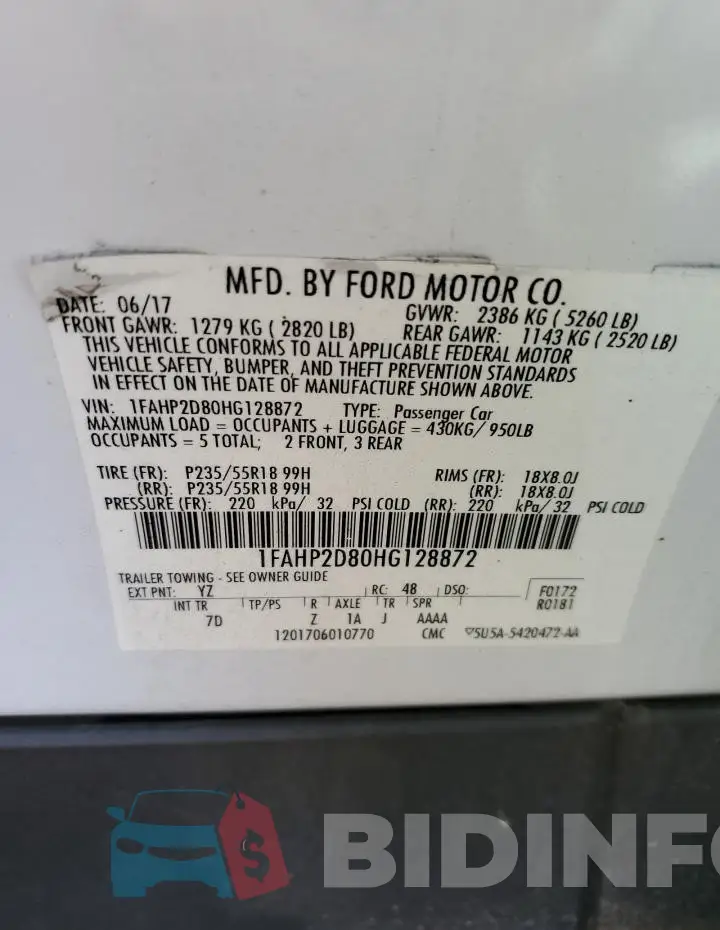 1FAHP2D80HG128872 Photo# 12