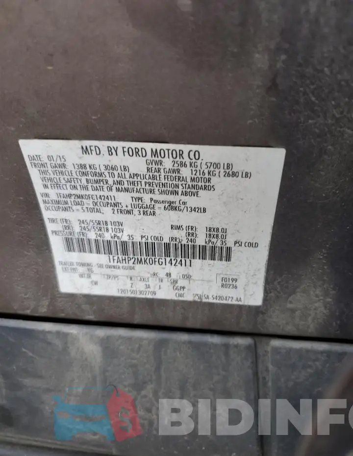 1FAHP2MK0FG142411 Photo# 12
