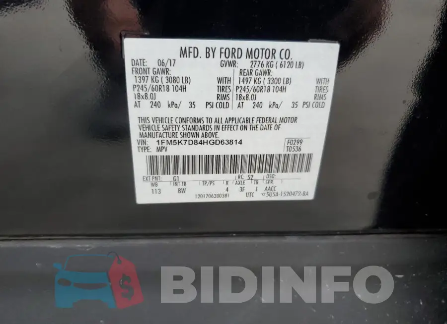1FM5K7D84HGD63814 Photo# 14
