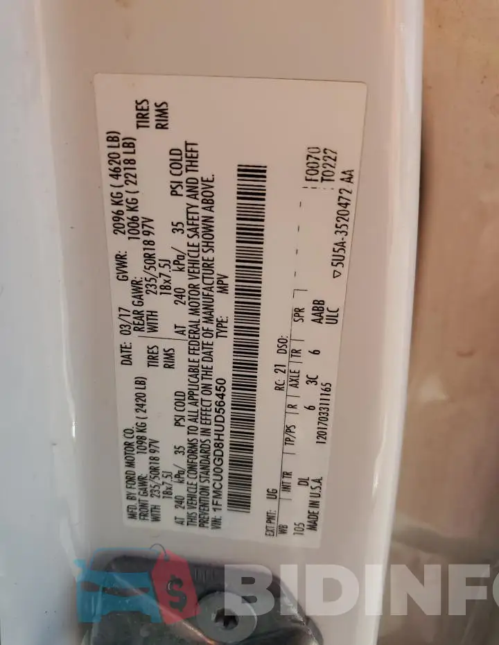 1FMCU0GD8HUD56450 Photo# 13