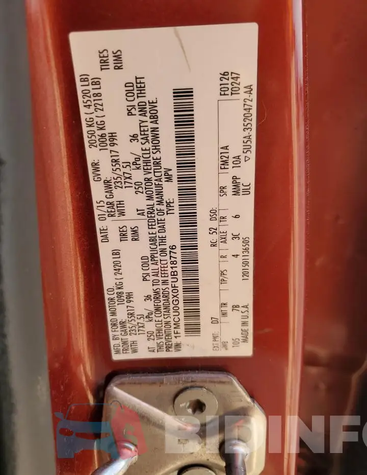1FMCU0GX0FUB18776 Photo# 13