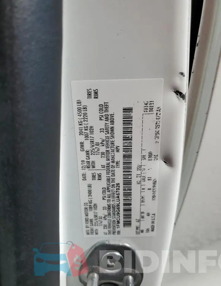 1FMCU9G69LUA67026 Photo# 13