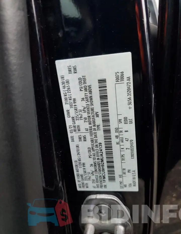 1FMCU9H92MUA24139 Photo# 14