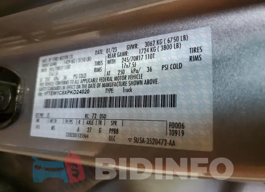 1FTEW1C8XPKD24020 Photo# 12