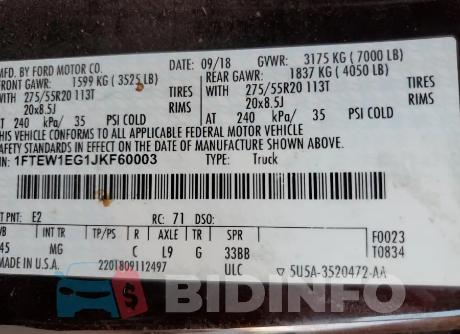 1FTEW1EG1JKF60003 Photo# 12