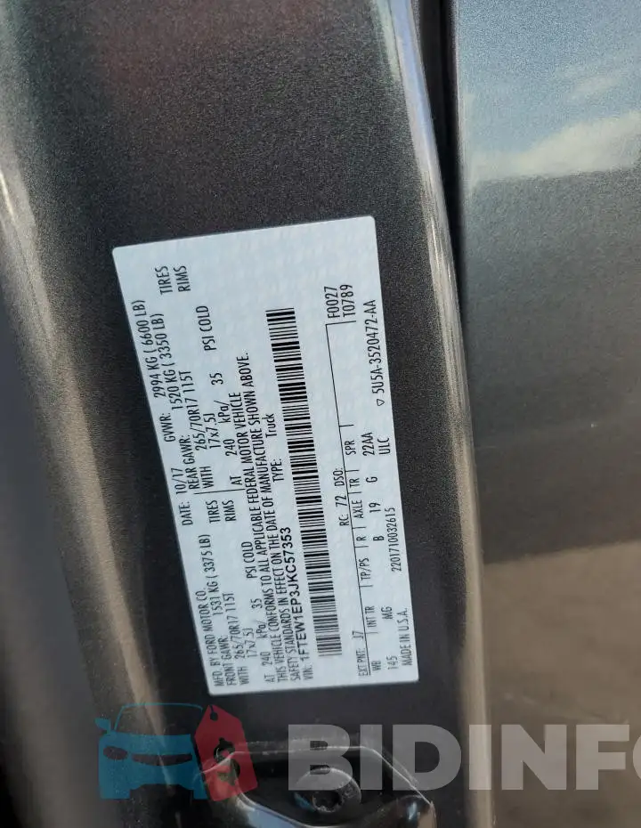 1FTEW1EP3JKC57353 Photo# 12
