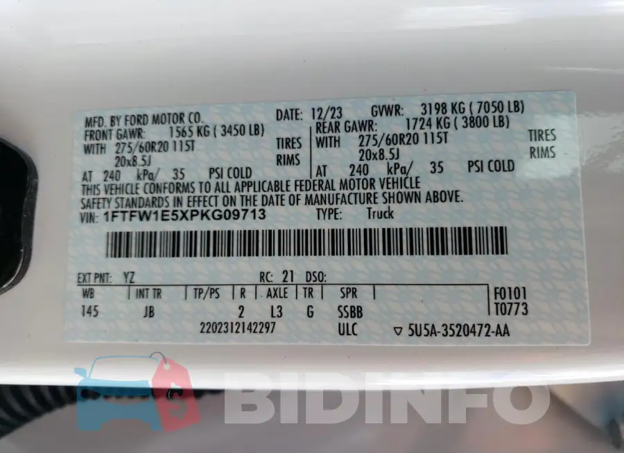 1FTFW1E5XPKG09713 Photo# 12